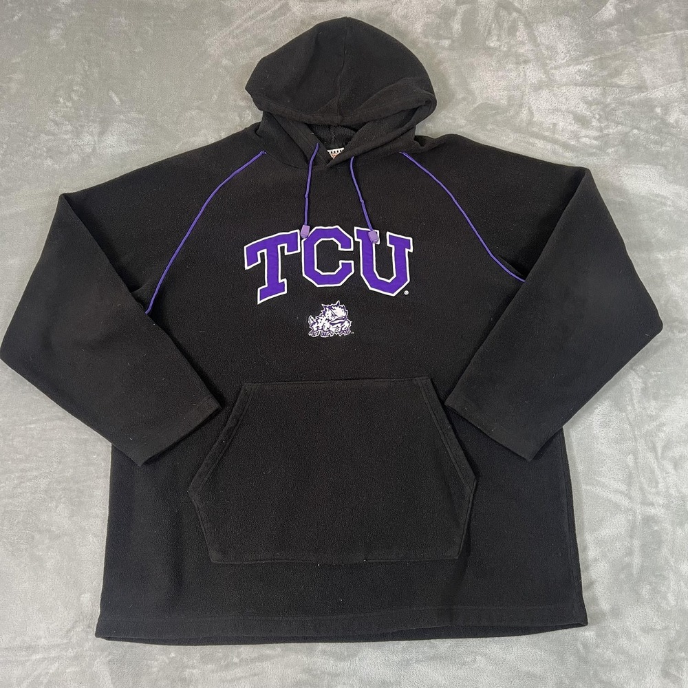 TCU Horned Frogs Hoodie Mens 2XL Black NCAA Football Foot Locker Sweatshirt